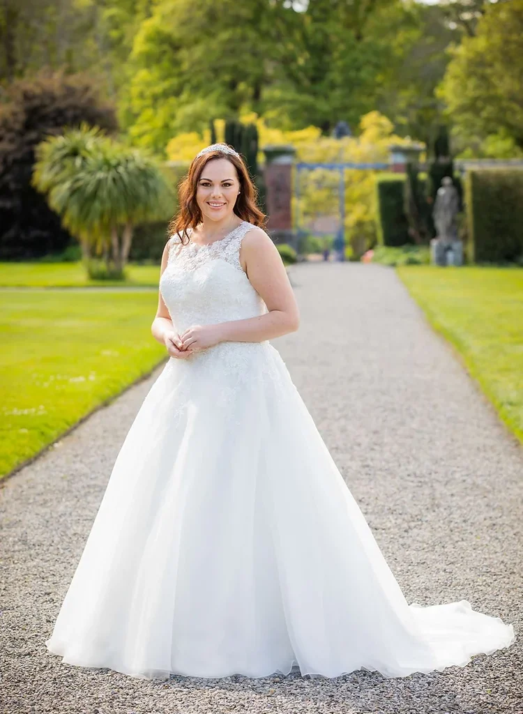 Confetti and Curves Bridal Girl Standing on Path