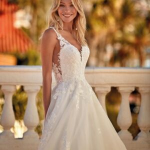 Brides & Bustles - Smiling Girl in White Wedding Dress